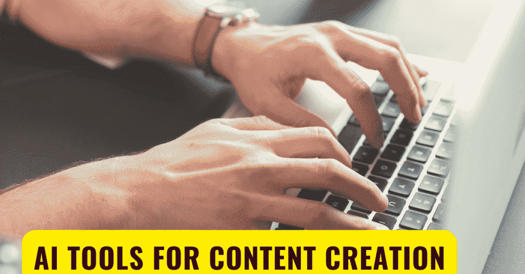 AI tools for content creation, illustrating automated writing, video production, and graphic design powered by artificial intelligence.