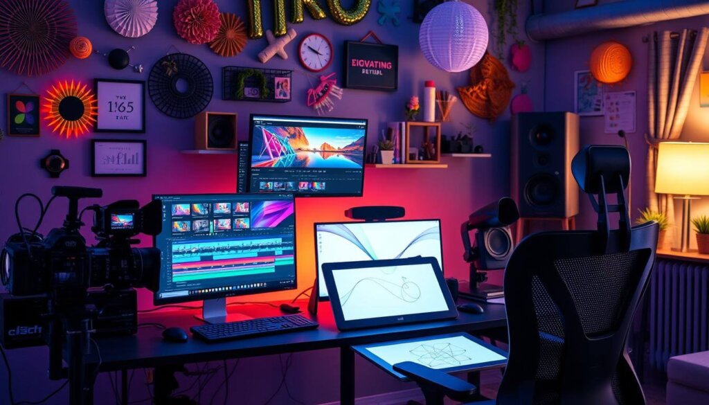 Professional video editing tools displayed on a computer screen with advanced features for seamless video production.