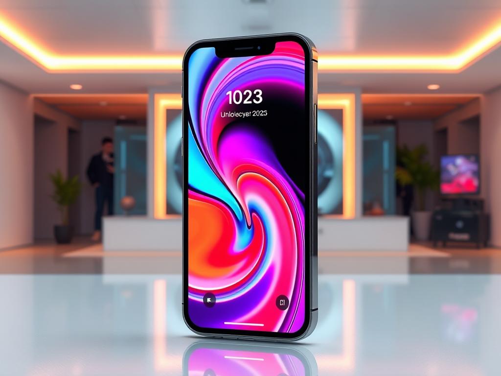 iPhone 15 Pro in a sleek titanium finish, showcasing its advanced design and camera module.